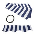 Tepee Supplies Awning Fabric Replacement for Retractable 8 x 6.5 Ft Awning Blue and White TE2519405
